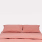 Classic Percale Duvet Cover- Peach with White Piped Edge