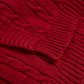 Braid Cable Knitted 100% Cotton Blanket - Burgundy - Ocoza