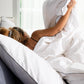 Classic Percale Duvet Cover- White with Anthracite Piped Edge