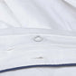 Classic Percale - Duvet Cover Set- White with Navy Blue Pipe Edge