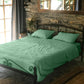 Classic Percale - Duvet Cover Set - Jade Green with White Piped Edge