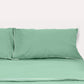 Classic Percale - Core Bedding Set - Jade Green with White Piped Edge