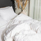 Classic Percale - Core Bedding Set - White with Jade Green Piped Edge