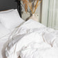 Classic Percale - Duvet Cover Set - White with Jade Green Piped Edge