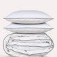 Classic Percale - Duvet Cover Set - White with Anthracite Piped Edge