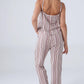 Printed Pyjama Set - Pink Striped