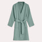 Muslin Cotton Bathrobe - Jade Green - Ocoza