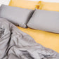 Reversible Sateen Duvet Cover - Gold & Dove Grey