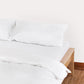 Sateen Stripe Flat Sheet Set - White