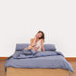 Sateen Stripe Flat Sheet - Dark Grey