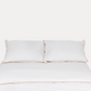Classic Percale - Duvet Cover Set - White with Peach Piped Edge