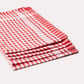 Checked Cotton Tea Towel 6 pcs - Red - Ocoza