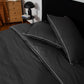 Classic Percale - Duvet Cover Set- Anthracite with White Piped Edge