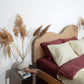 Reversible Percale Bedding Set - Carmine & Ecru
