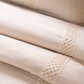 Cotton Belgian Stripe Duvet Cover Set - White