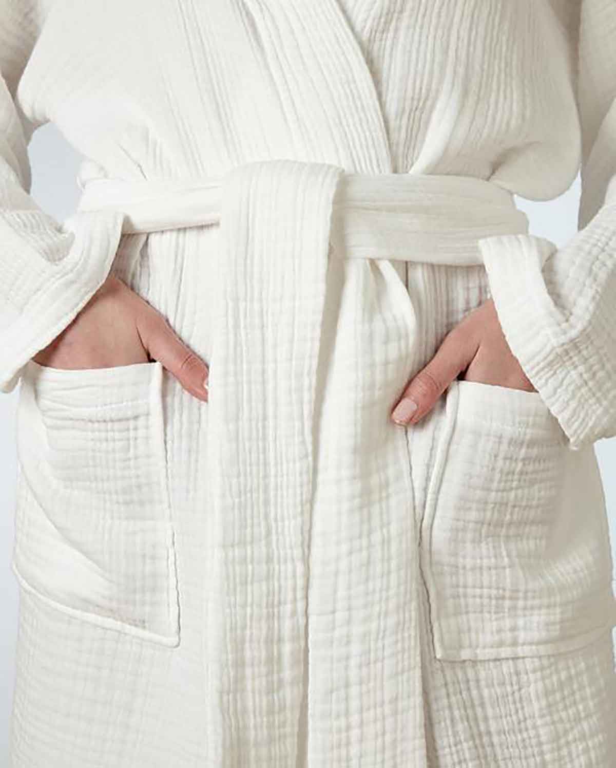 Muslin Cotton Bathrobe - White