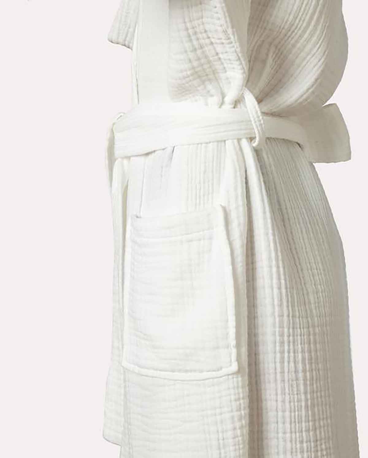 Muslin Cotton Bathrobe - White