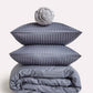 Sateen Stripe - Core Bedding Set - Dark Grey & Grey