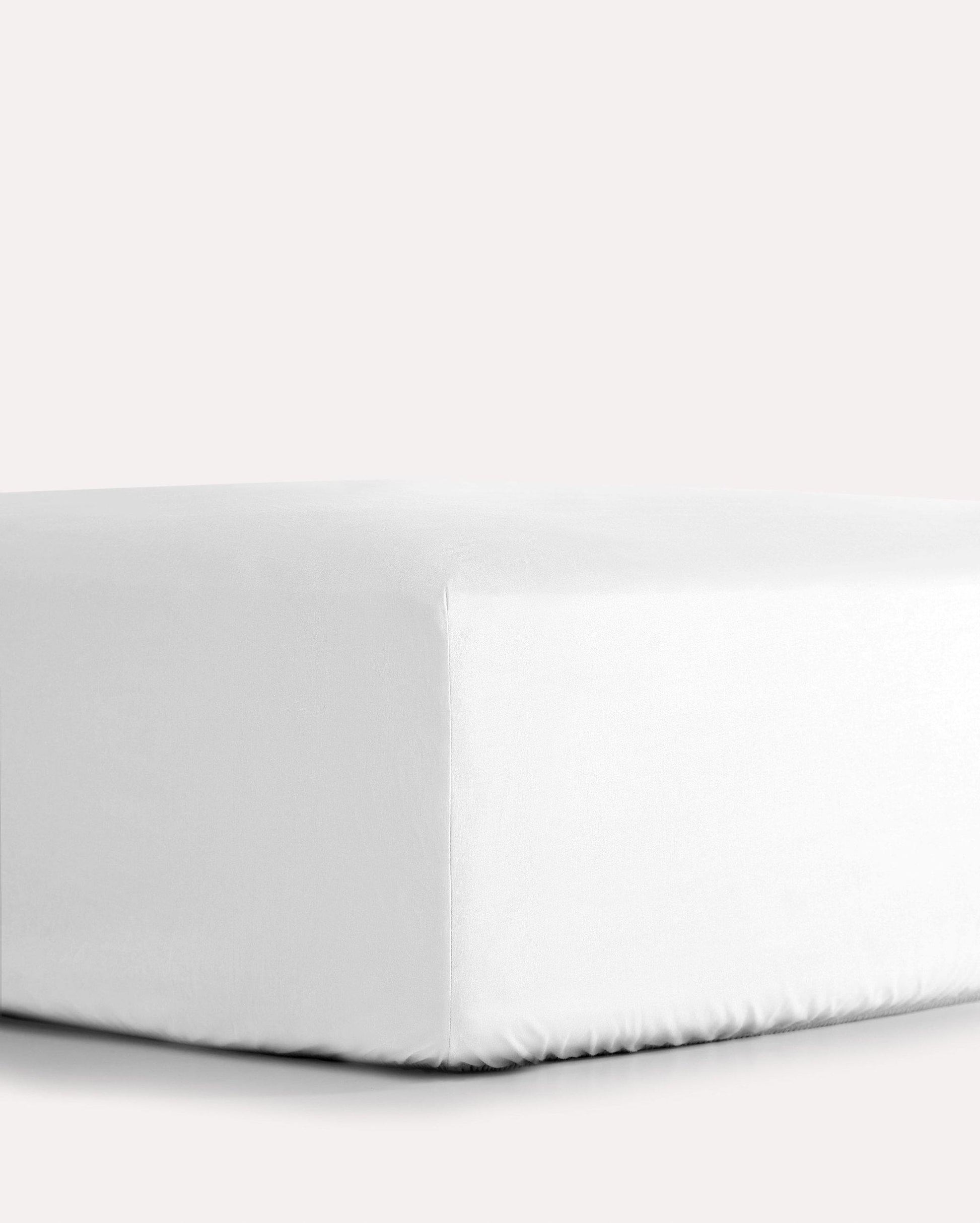 Lavish Sateen Fitted Sheet - White - Ocoza